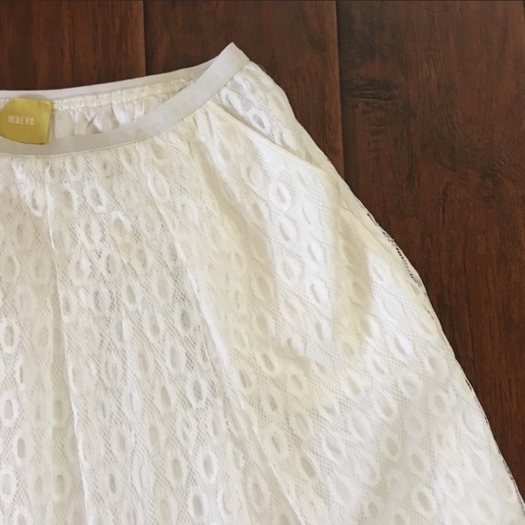 Anthropologie Maeve Eyelet Lace Skirt with pockets - Picture 4 of 12